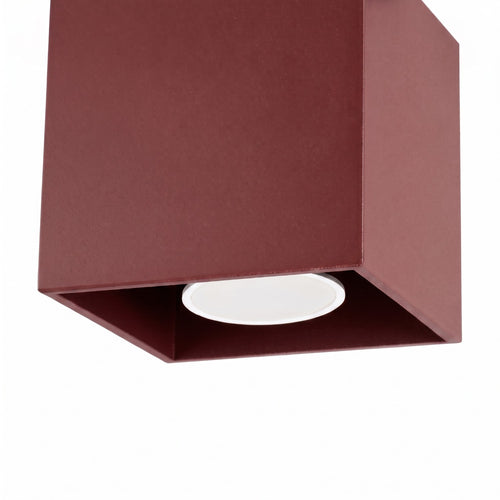 Sollux Lighting Plafondlamp QUAD 1 bordeaux - 10x10x10cm