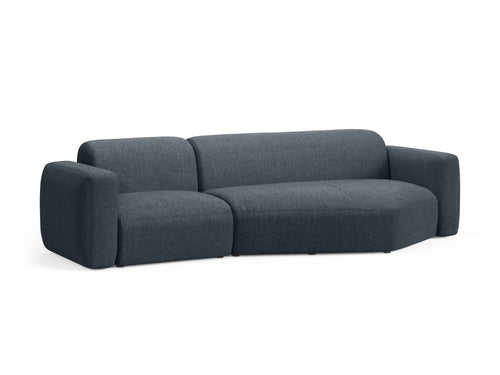 Cosmopolitan Design Modulaire hoekbank rechts Strino 3-zits, structurele stof donkerblauw - 136x308x78cm