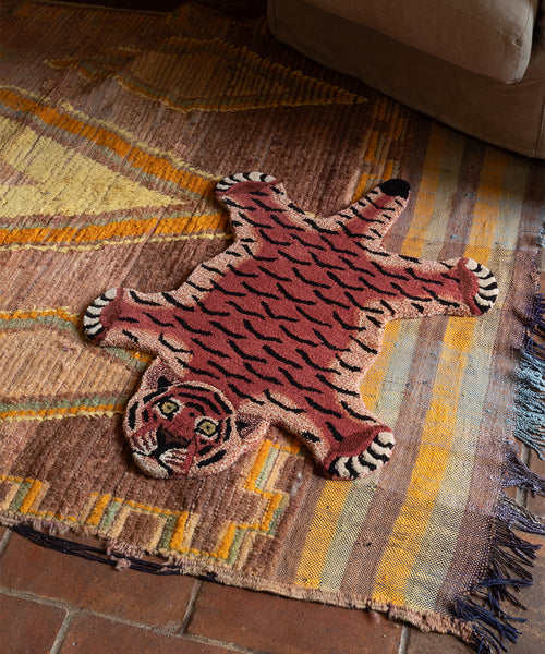 Doing Goods Tula Wijze Tijger Vloerkleed - Klein 92 x 62 x 2 cm - 100% wol