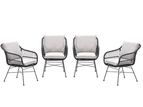 Garden Impressions Margriet tuinstoelen set van 4 zwart