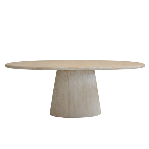 DÉJA Living Tuintafel Brunn - Travertin - Ovaal - 240x100x76cm - vtwonen shop