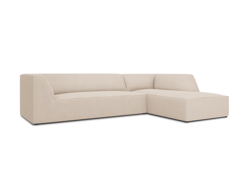 Micadoni rechter hoekbank Ruby 4-zits, structurele stof, beige - 180x273x69cm