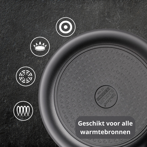 Rosmarino blackline pannenset 28 cm met glazen deksel