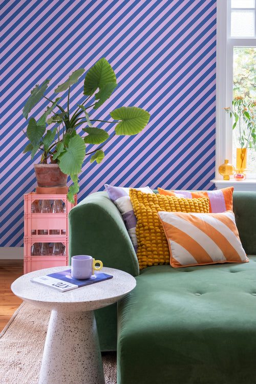 ESTAhome behang strepen lila paars en koningsblauw - 53 cm x 10.05 m - 139957 - vtwonen shop