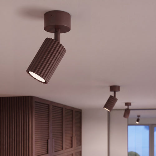 Sollux Lighting Plafondlamp KARBON 1 bruin - 7x7x18cm