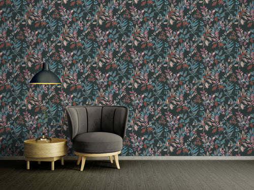 Livingwalls behang bloemmotief blauw - 53 cm x 10.05 m - AS-391711