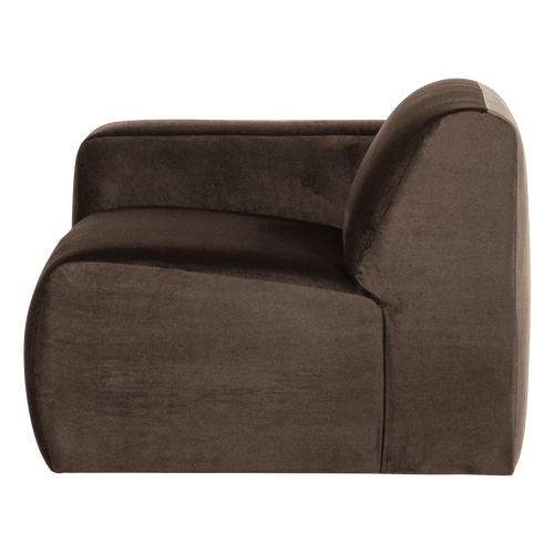 WOOOD 1-zits bank arm links Mojo Base - Velvet - Bruin - 74x105x97
