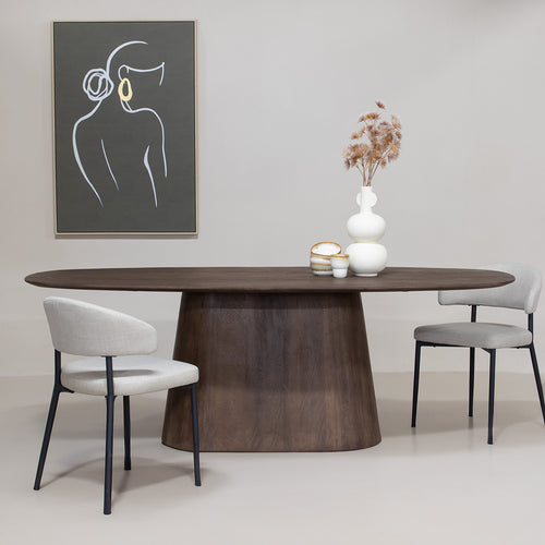 Giga Meubel Eettafel Stijn - Walnoot Deens Ovaal - 280x100x76cm