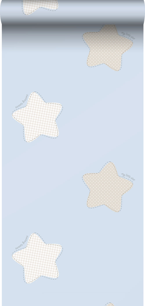Sanders & Sanders behang sterren blauw en beige - 53 cm x 10 m - 640566 - vtwonen shop