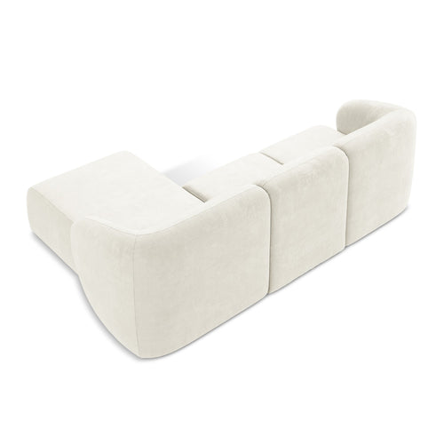 LaMiaSofa hoekbank rechts Cervo - chenille stof - wit - 248x166x89