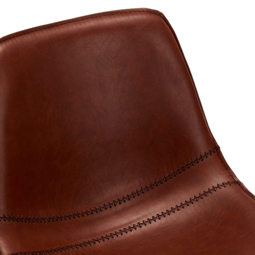 Furnhouse barkruk Isabel - Cognacbruin - Kunstleer - Set van 4