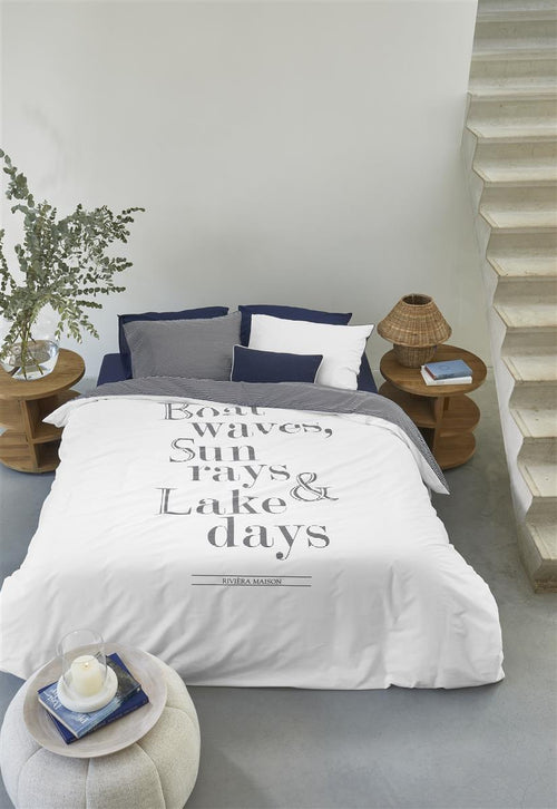 Riviera Maison dekbedovertrek Lake Days - 260x200/220 cm - marineblauw