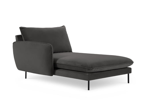 Cosmopolitan Design linker meridiaan Vienna flueel, donkergrijs - 170x110x95cm