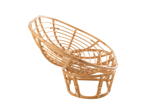 J-Line zetel Roni+ kussen - jute/textiel - naturel/wit