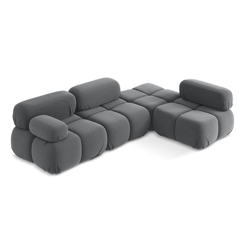 LaMiaSofa hoekbank rechts Sanremo - velours - staal - 285x190x70