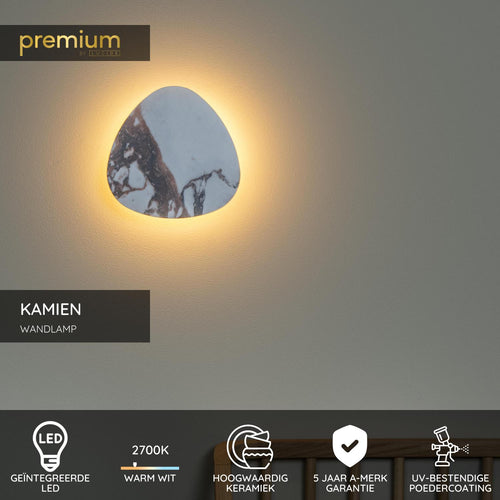 Lucide wandlamp KAMIEN - Geïntegreerde LED - Wit