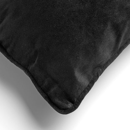 FINN - Kussenhoes 60x60 cm - velvet - effen kleur - Raven - zwart
