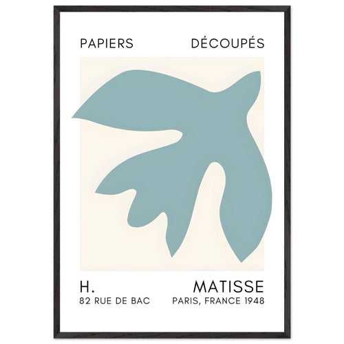 Artfulprints Poster met Lijst Matisse – Floating forms turquoise   - 70x100 cm - Turquoise