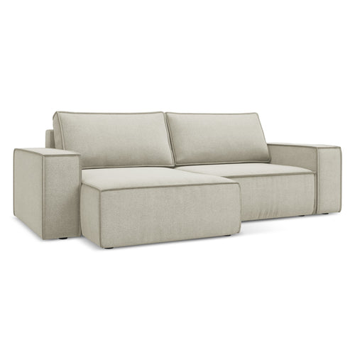 LaMiaSofa hoekbank links Livorno - textuurstof - lichtbeige - 257x148x82