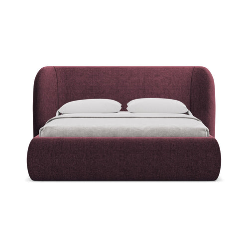 LaMiaSofa Bed met opbergruimte Trieste - chenille stof - bordeaux - 190x215x110