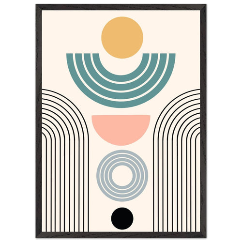 Artfulprints Poster met Lijst Boho – Modern sunrise   - 50x70 cm - Meerkleurig