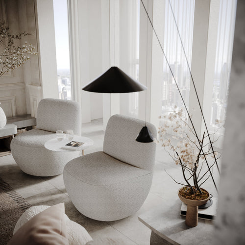 Sia Home -  JENA - Bouclette stof - Grijs-beige - 65cm - vtwonen shop