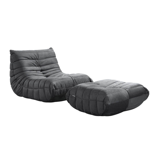 HOME DELUXE Relaxfauteuil met voetenbank CHILL - antraciet 102 x 87 x 70 cm