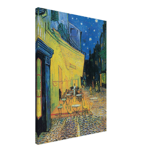 Artfulprints Canvas Vincent van Gogh – Caféterras bij nacht canvas - 50x70 cm - Geel