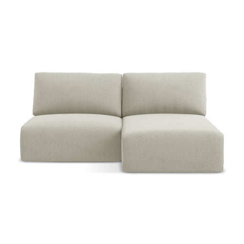 LaMiaSofa hoekbank rechts Ostia - textuurstof - lichtbeige - 210x149x79