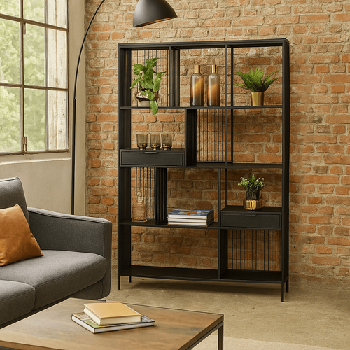 Kare Design Bookshelf Bologna zwart 200x125cm - vtwonen shop
