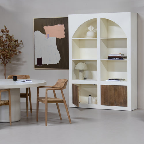 Giga Meubel Vakkenkast Miné - Beton Ciré - Beige - 150x38x210cm - vtwonen shop