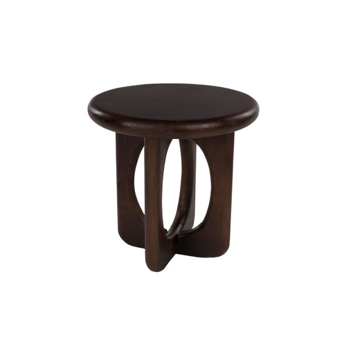 Housecraft Living Jani Bijzettafel Rond 40 cm Mangohout Donkerbruin