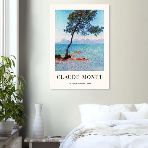Artfulprints Poster met Lijst Claude Monet - The Esterel Mountains   - 30x40 cm - Turquoise