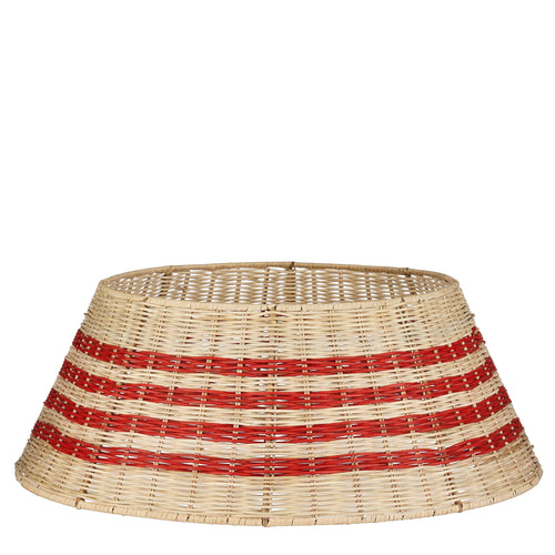 Mica Decorations Kerstboomrok - H25 x Ø60 cm - Rotan - Beige, Rood - vtwonen shop