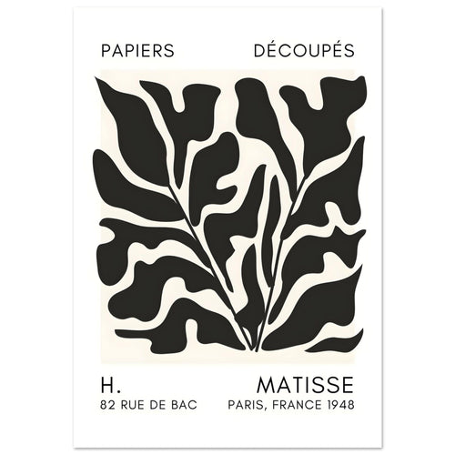 Artfulprints  Matisse – Seabed shapes black   poster A4 21x29.7 cm - vtwonen shop