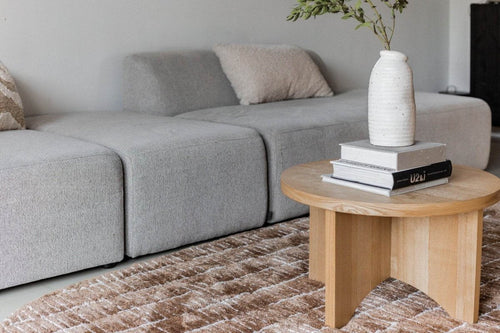 Interieur05 vloerkleed Rectangle Edge - bruin/wit - 200 x 290 cm