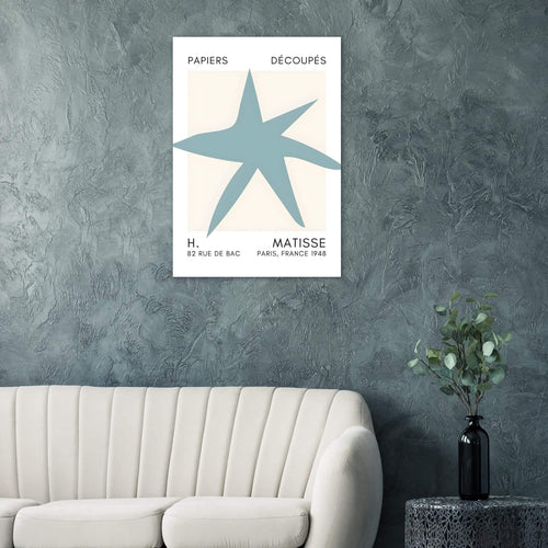 Artfulprints  Matisse – Star of the sea turquoise   poster A4 21x29.7 cm - vtwonen shop