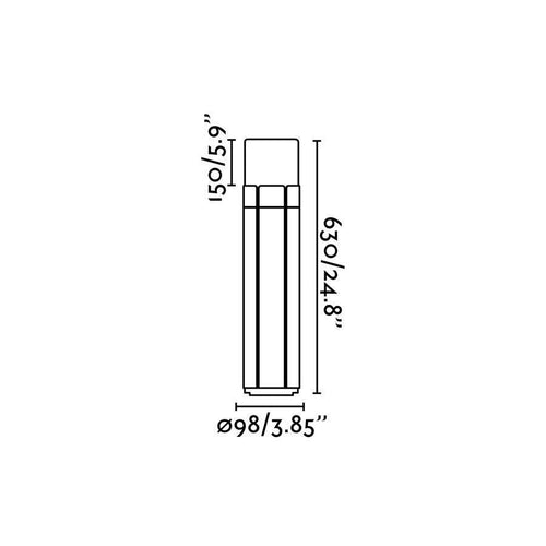Faro Tram - 1 Licht Hoge Tuinpaal Tuinverlichting Wit, Donkergrijs IP65, E27