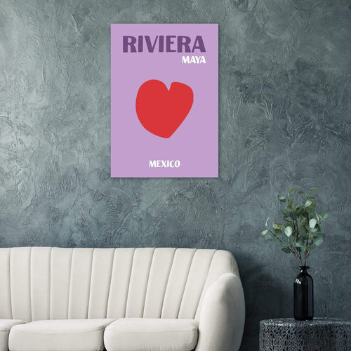 Artfulprints Poster met Lijst Mexico - Riviera Maya   - 30x40 cm - Paars