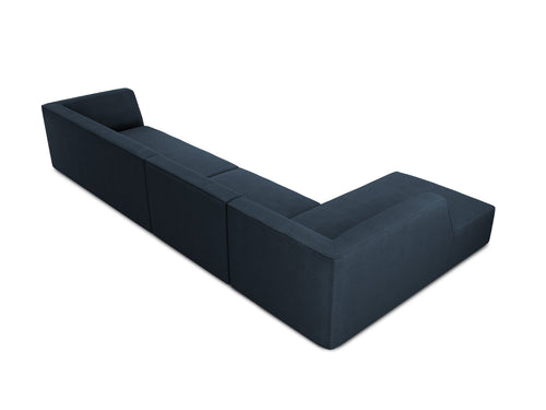 Micadoni linker hoekbank Ruby 5-zits, structurele stof, marineblauw - 180x366x69cm