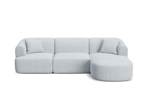 Cosmopolitan Design Modulaire hoekbank rechts Campi 4-zits, structurele stof lichtgrijs - 156x256x70cm