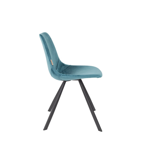 Dutchbone Franky Eetkamerstoelen Blauw - Set van 2 - vtwonen shop