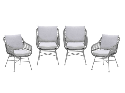 Garden Impressions Margriet tuinstoelen set van 4 taupe