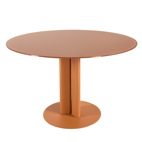 Giga Meubel Eettafel Mino Terra – Rond – Glas en Metaal – Ø120 cm