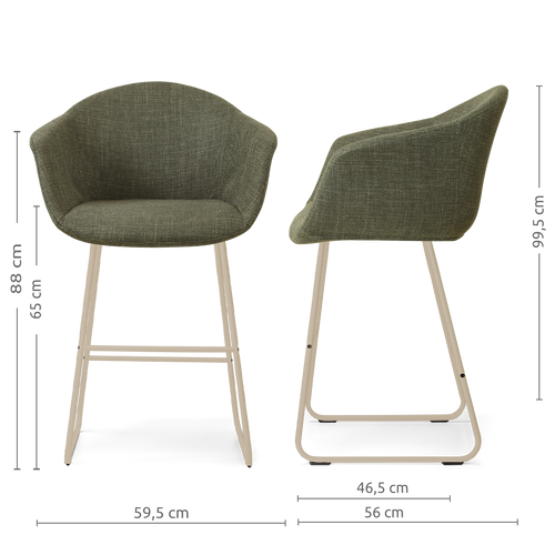 Nolon Nino-Otis barkruk forestgroen - beige onderstel - 65 cm
