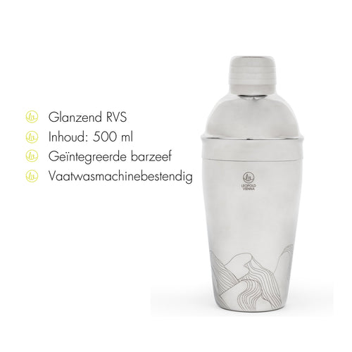 Leopold Vienna - Cocktail shaker 500ml RVS Mountains