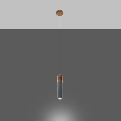 Sollux Lighting Hanglamp ZANE 1 grijs - 10x10x120cm