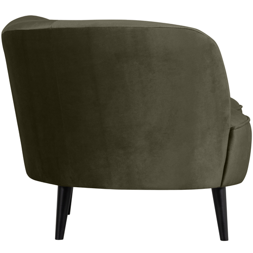 WOOOD loungefauteuil links Sara - Velvet - Warm groen - 71x112x81 - vtwonen shop