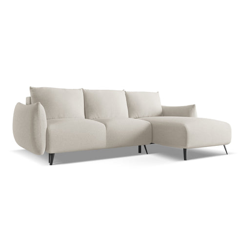 LaMiaSofa hoekbank rechts Genova - chenille stof - zilver - 242x162x86