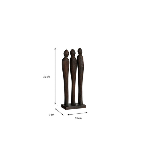 Mica Decorations Pegara Woondecoratie - L7 x B13 x H35 cm - Mangohout - Bruin